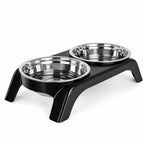 Gamelle Réglable Double – Support Surélevé Ergonomique Et Bols Inox