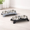Gamelle Réglable Double – Support Surélevé Ergonomique Et Bols Inox