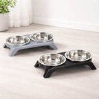 Gamelle Réglable Double – Support Surélevé Ergonomique Et Bols Inox