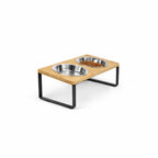 Gamelle Réglable Pour Chien En Bois