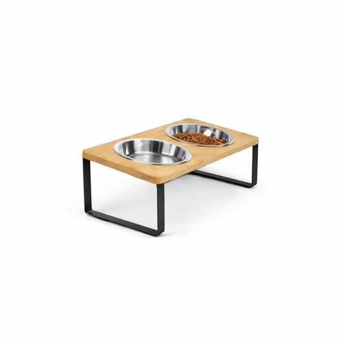 Gamelle Réglable Pour Chien En Bois